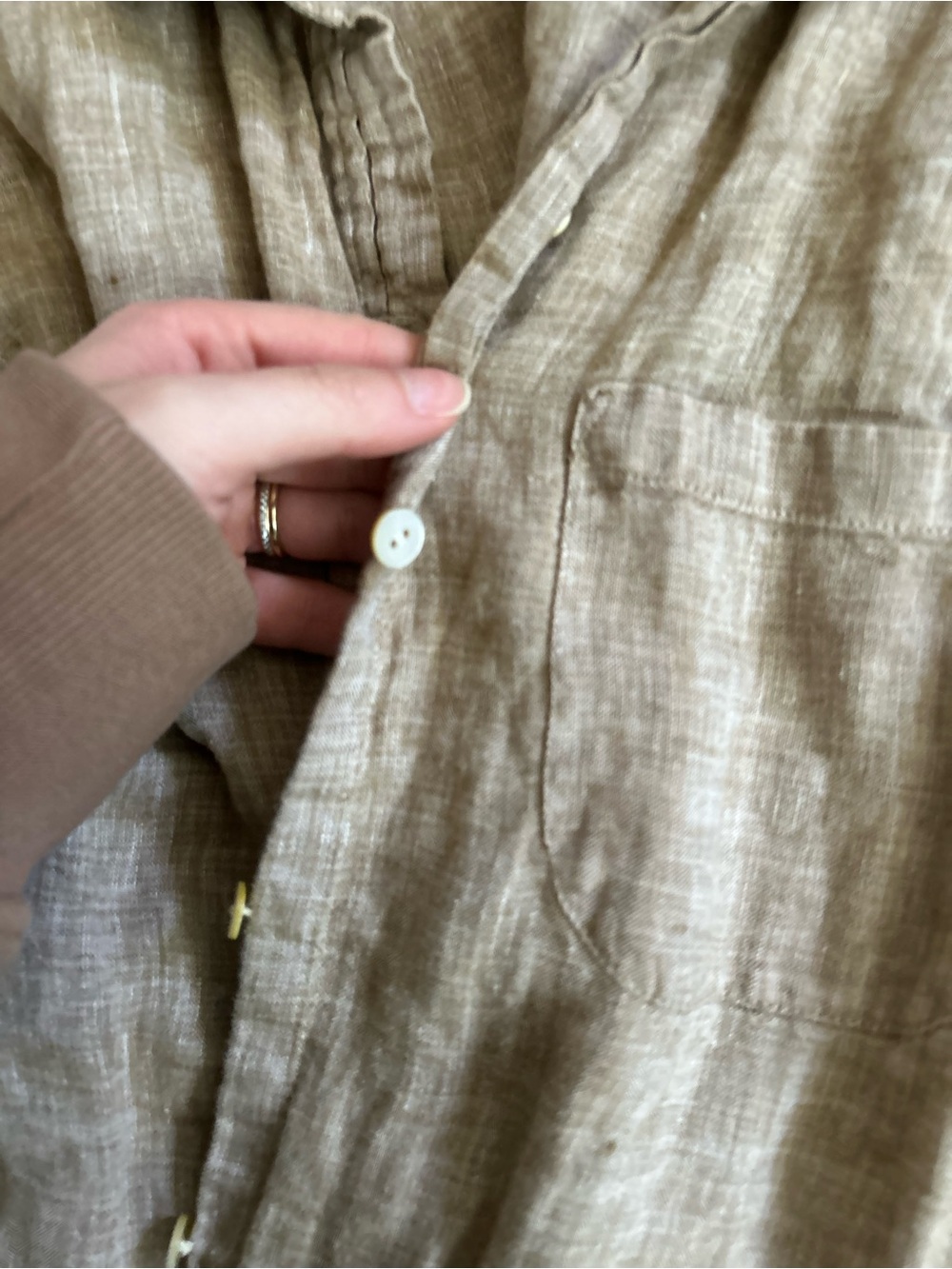 J. Jill linen button down shirt long sleeve xl petite - Picture 4 of 8